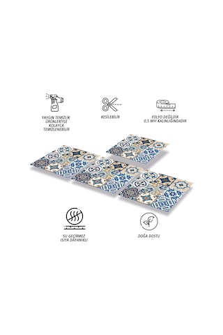 Tink KENDİNDEN YAPIŞKANLI ETNİK KARO DESENLİ PVC KARO 30X30 CM