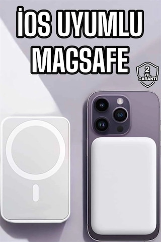 Mey Najmaddin 5000 Mah İos Uyumlu Magsafe Kablosuz Şarj Hızlı Şarj Desteği Najmaddin