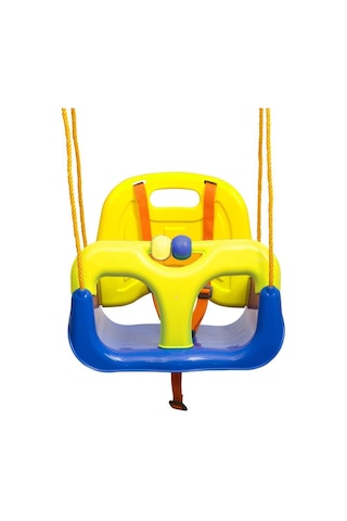 Çocuk & Bebek Salıncağı Salıncak Emniyet Kemerli Sarı Lacivert