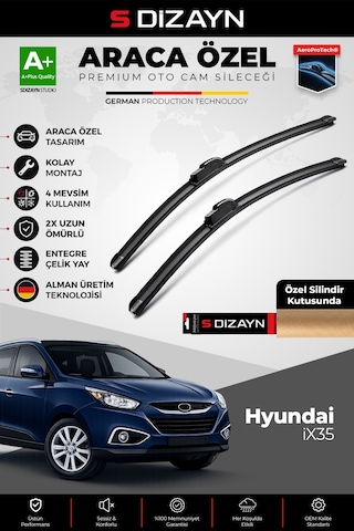 S-dizayn Hyundai İx35 Ön Cam Silecek Seti 2010-2015 Premium Araca Özel 60-40 Cm A+ Kalite