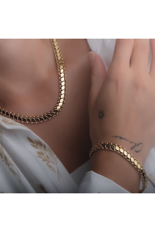 14k Altın Pullu Arpa Model Kolye
