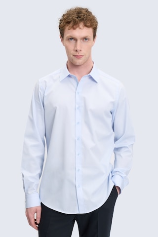 Hatemoğlu Mavi Slim Fit Slim Yaka Pamuklu Uzun Kollu Gömlek