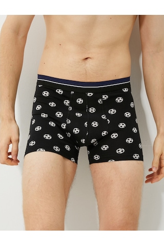 Koton 3'Lü Boxer Seti Futbol Temalı Baskılı Pamuklu Siyah Desenli 3Slm90023Mk 3Slm90023Mk25G