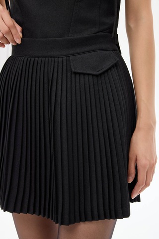 Quzu Pileli Siyah Kadın Etek Etk01102 Siyah