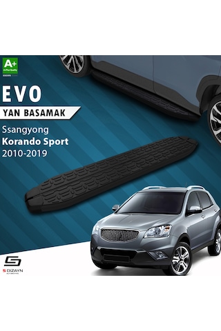S-dizayn Ssangyong Korando Sport Evo Siyah Yan Basamak 203 Cm 2010-2019 A+ Kalite