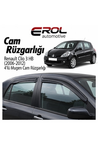 Renault Clio 3 2006-2012 4'lü Hb Mugen Cam Rüzgarlığı Siyah