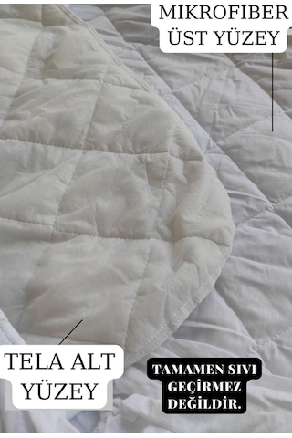 Ely Parker Sessiz Alez Yatak Koruyucu Kapitoneli Fitted Mikrofiber Fitted Çift Kişilik Tek Kişilik Bebek Alezi ELYPRKR00580 Beyaz