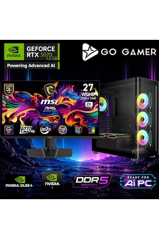 Go Gamer AE965DP R9-9950X3D2 32 GB 2 TB SSD RTX5070 12 GB 27" Free Dos Oem Paket Masaüstü Oyuncu Bilgisayarı