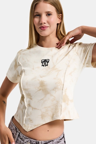 it's basic Kadın Bej Ekru W5 Özel Kumaş Elastan Crop Top
