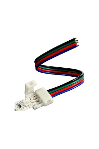 Rgb Şerit Led Birleştirme Aparatı Kablolu 4 Lü Tek Yönlü 5 Adet