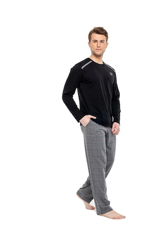 Mod Collection Pamuklu Sıfır Yaka Kareli Erkek Pijama Takım 001