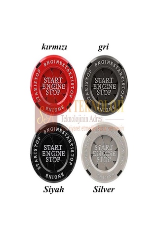 Start Stop Düğme Üzeri Aksesuar Yuvarlak Ssy-Silver