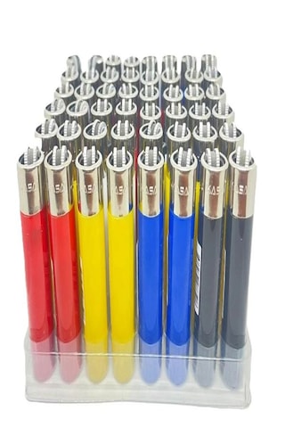 Kasai Slim Renkli Taşlı Çakmak 48 Li Paket Silindir Model Çok Renkli