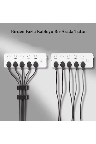 Mucit Home 4 Adet Çoklu Kablo Düzenleyeci Yapışkanlı Kablo Toplayıcı Masa Kablo Düzenleyici