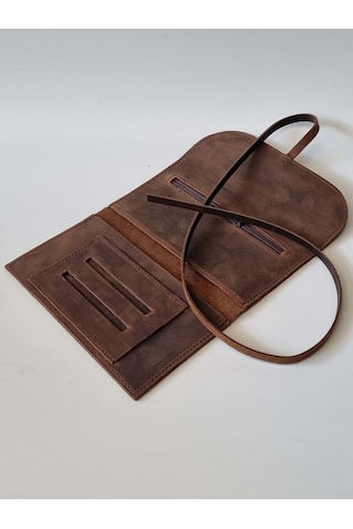 Hakiki Deri Ipli Tütün Kesesi 50gr Pakete Uygun Crazy Acı Kahve Tütün Kesesi