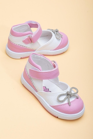 Şirinbebe Cırtlı Taşlı Pembe Kız İlkadım Bebek Ayakkabısı-2877-pembe Pembe