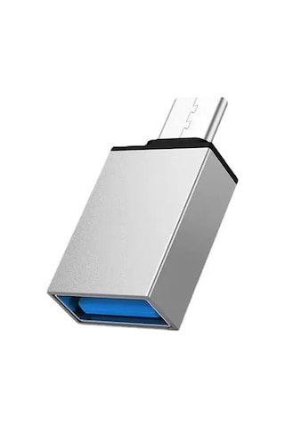 Type C To USB 3.0 Otg Çevirici Veri Aktarım Dönüştürücü Gümüş