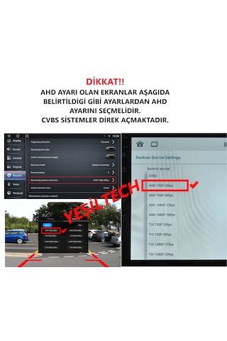 Geri Görüş Park Kamerası 1080p Ahd 170 Derece Ahd-cvbs Park Çi...