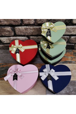 Büro Ev Ofis Hediyesi İçin 3parça Kalp Stil Prestij Kutu Seti