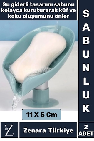 Banyo Mutfak Lavabo Sabun Montajsız Giderli Küflenme Kuruma Koku Önleyen Vantuzlu Sabunluk 2 Adet Çok Renkli