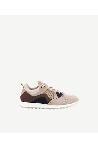 Yargıcı Grogren Detaylı Deri Sneaker Kum