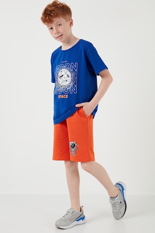 Lela Pamuklu Regular Fit Bisiklet Yaka Şortlu Alt-Üst Erkek Çocuk Takım 6212008 Saks