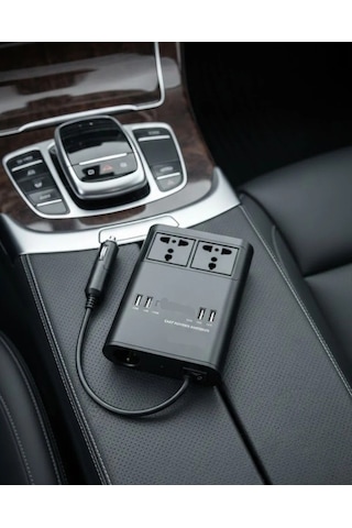 Oto Çakmaklık Araçta 220v Girişi 4 Usb + 2 Type-c Invertörü Çok Amaçlı 150w Elektrik Dönüştürücü