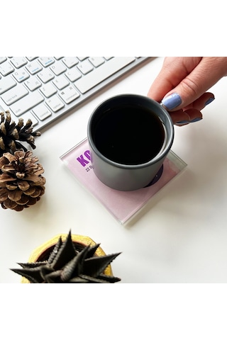 Decorita Cam Bardak Altlığı Burçlar - Kova Burcu 4'lü Takım Çok Renkli