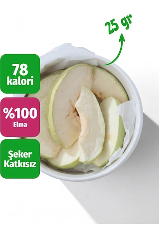 Freeze Dried Dilim Elma Dondurularak Kurutulmuş Meyve Cipsi 25 G