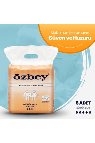 Özbey Pedix Anatomik Hasta Bezi Büyük Boy L 8 Adet (Belbantsız)