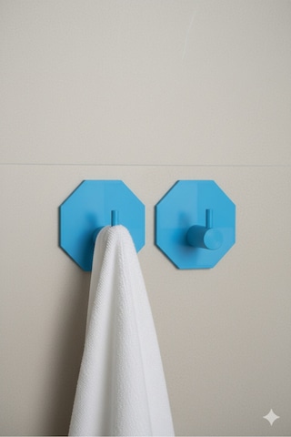 2 Li Askılık Kapı Arkası, Duvara Monte, Dayanıklı Malzeme, Mavi 27 Mavi