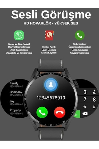 Spor Watch Klasik Arama Yapan Erkek Akıllı Saat Android&ios Huawei Iphone Samsung Uyumlu Kol Saati 8