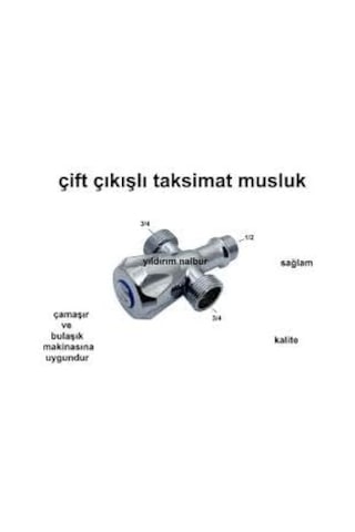 Çift Su Girişli Çamaşır Ve Bulaşık Makine Musluğu