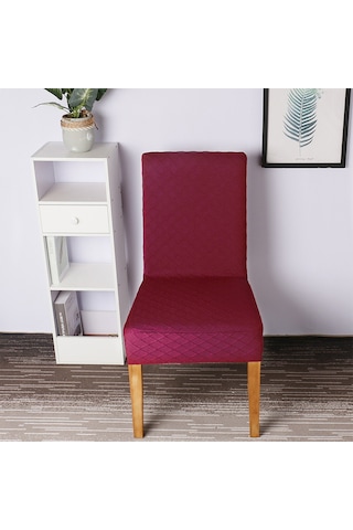 Reedark Yıkanabilir Kısa Sandalye Kılıfı - Elastik Kumaş, 45-60cm, Şarap Kırmızısı Diğer