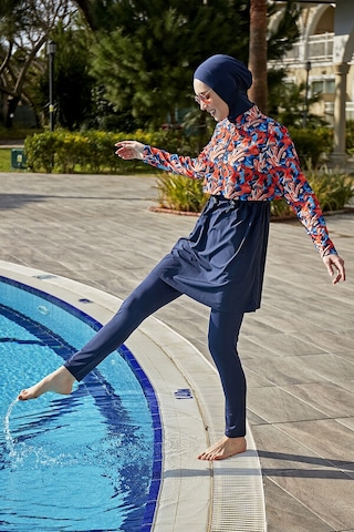 Remsa Mayo Remsa Tam Kapalı Tesettür Mayo R113 Batik Siyah