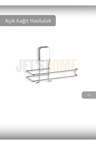 Jet's Home Kağıt Havluluk Paslanmaz Peçetelik Çelik Banyo Havluluk Düzenleyici Krom Gri
