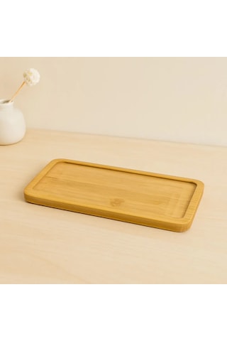 Jenerik Dikdörtgen Ahşap Bambu Yağdanlık Altlık 20x10 Cm Çok Renkli
