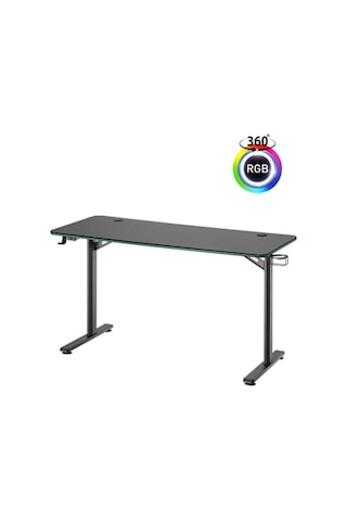 Viyero Warden T-ayak 360 Rgb Karbon-fiber Oyuncu Masası 18mm 136x60x75cm Gd-13608-2-blk Siyah