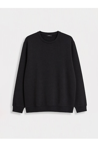 LC Waikiki Lc Waıkıkı Siyah Bisiklet Yaka Erkek Sweatshirt