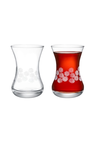 Madame Coco Lavem-white Flowers 6-lı Çay Bardağı Seti 1kbard0568155ml-std Şeffaf