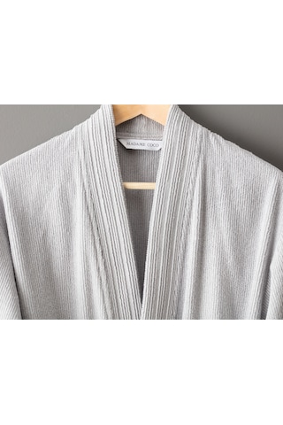 Madame Coco Stripe Kimono Unisex Bornoz 1kborn0103gri