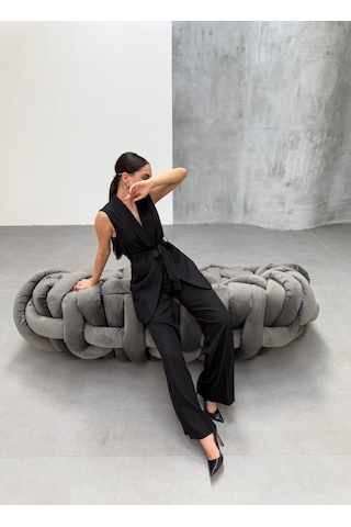 Cura Yelek Pantolon I Ki Li Takim Siyah