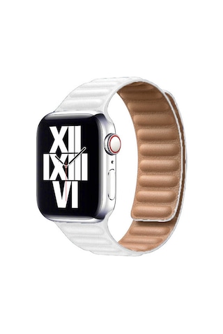 Watch 40mm Uyumlu Krd-34 Deri Mkst Kordon-beyaz
