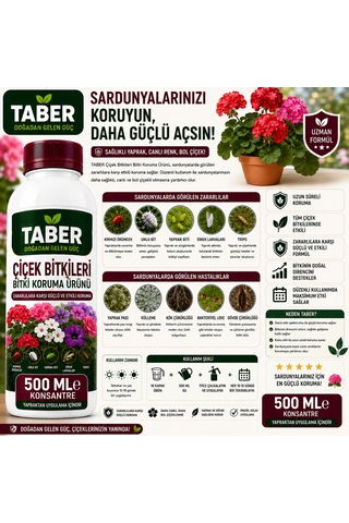 Taber Çiçek Bitki Bakım Ürünü 500 Ml Konsantre Çiçekler İçin Yapraktan Uygulama Diğer