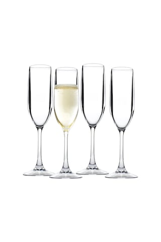 D'eco Kırılmaz Saplı Şampanya Flüt 4'lü Set, 12 Oz Ea -%100 Yeniden Kullanılabilir Kırılmaz Mimoza Ve Şampan