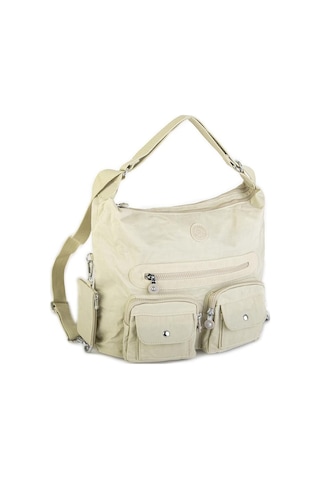 Nas Bag Unisex Zararlı Kimyasal İçermeyen Su İtici Özelliğe Sahip Omuz Ve Sırt Çantası Dönüştürülebilir Tasarım Bej