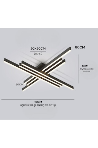 Antrasit 3 Işık Rengi 3 Led Tavan Lambası,avize,modern Aydınlatma,dekoratif Işık Antrasit