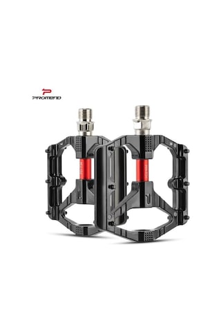 Promend T26 Çift Kovanlı Alüminyum Geniş Platform Du Peilin Rulman Bisiklet Pedalı Siyah