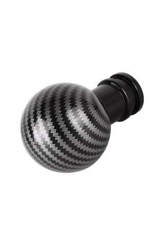 Wondernest Evrensel Araba Karbon Fiber Desenli Metal Vites Topuzu Siyah Siyah