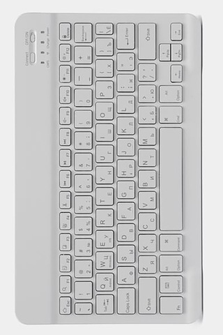 Bluetooth 10 Inç Apple Uyumlu iOS Windows Android Uyumlu Kablosuz Klavye + Mause Set Sessiz Beyaz Diğer
